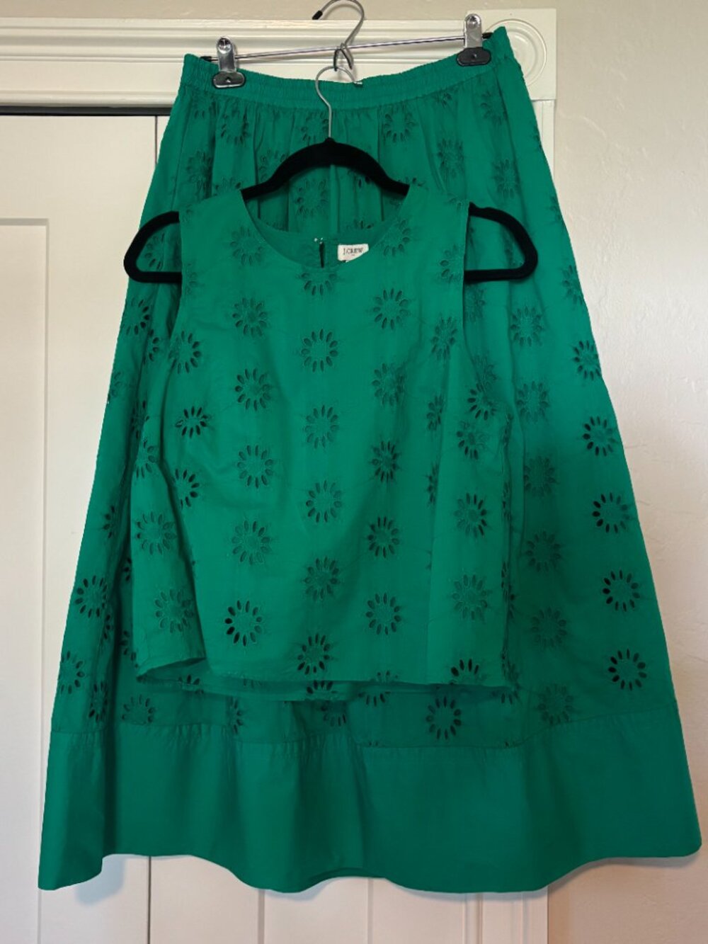 J. Crew. Eyelet Matching Summer Skirt Set